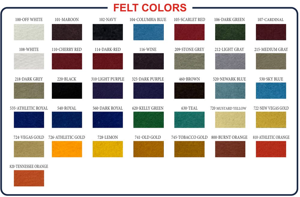 Felt color chart
